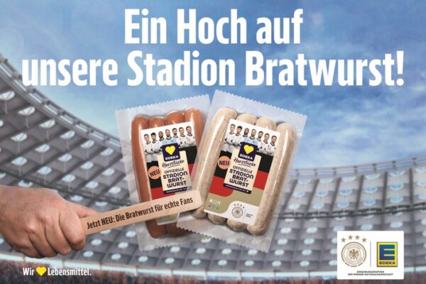 Offizieller Ernährungspartner: Stadionatmosphäre für zuhause – EDEKA und der DFB bringen gemeinsam die „EDEKA Herzstücke Offizielle Stadion Bratwurst“ in die Märkte